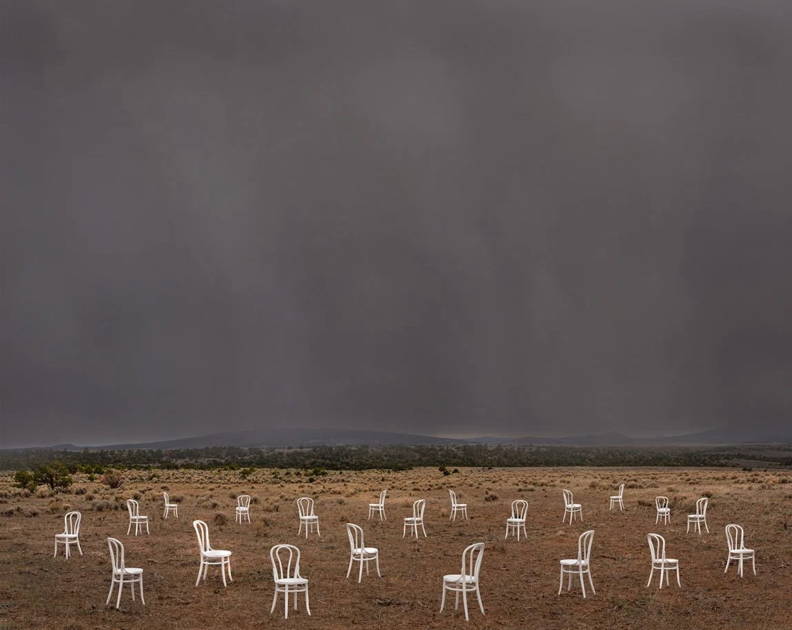 Geraint Smith, Gathering Storm (21 Chairs), print, 18 x 24 in.
