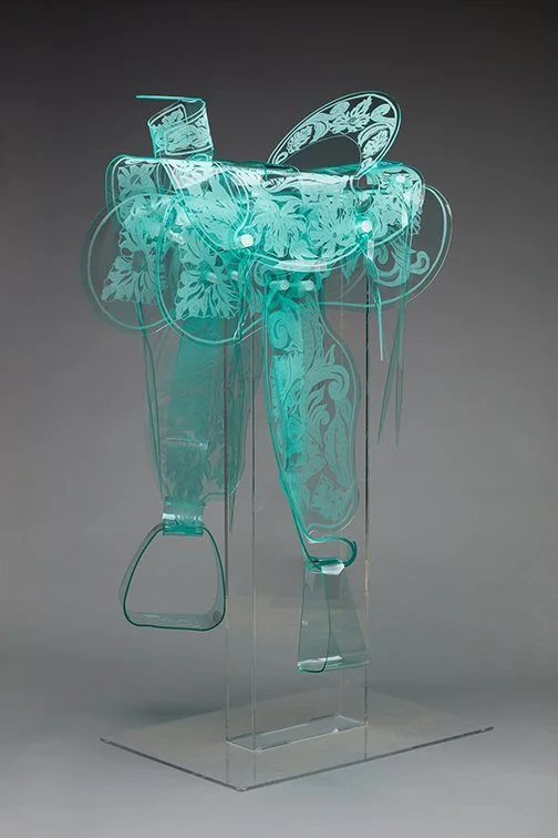 Maeve Eichelberger, Tender Prairies, hand etched and formed acrylic, 46 x 26 x 24 in. 