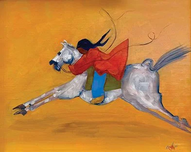 Chloé Marie Burk, Red Shawl, oil on linen, 8 x 10 in.