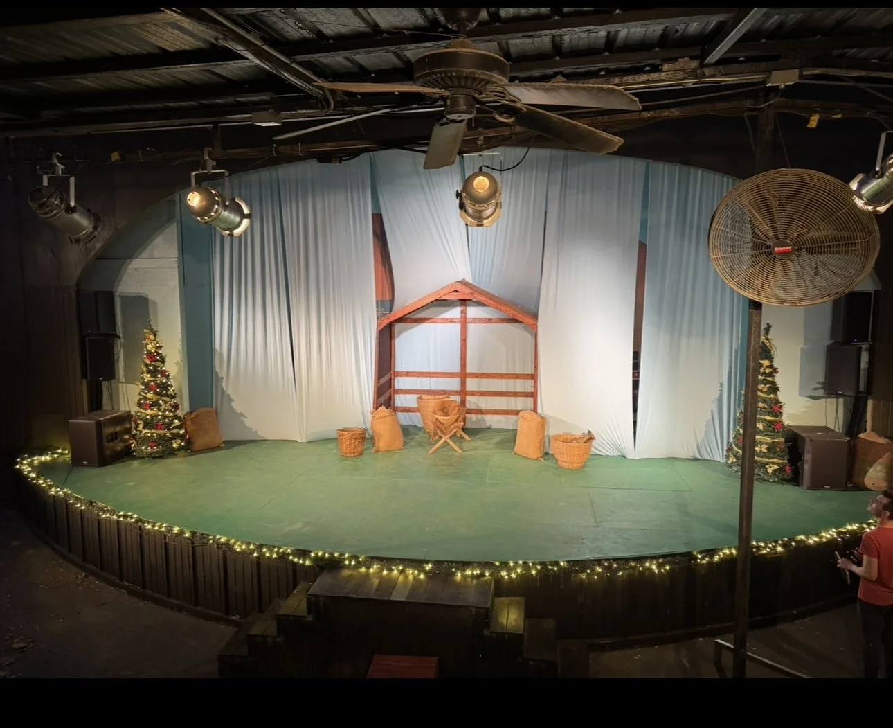 A base stage set for The Nativity