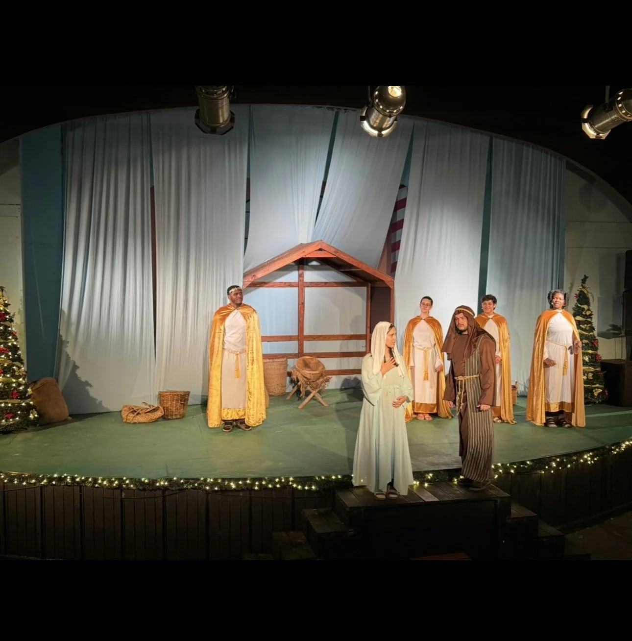 Mary and Joseph arrive in The Nativity