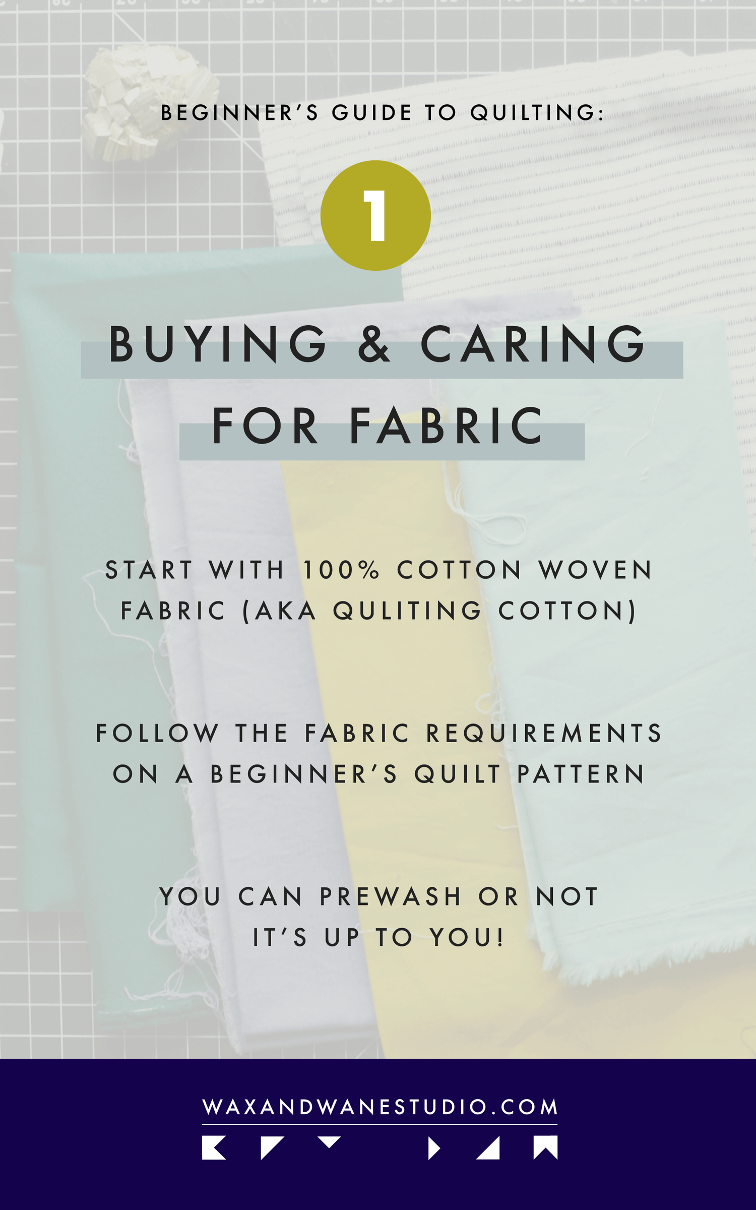 Beginner's Guide to Quilting (Buying Fabric, Caring for Fabric, Cutting ...