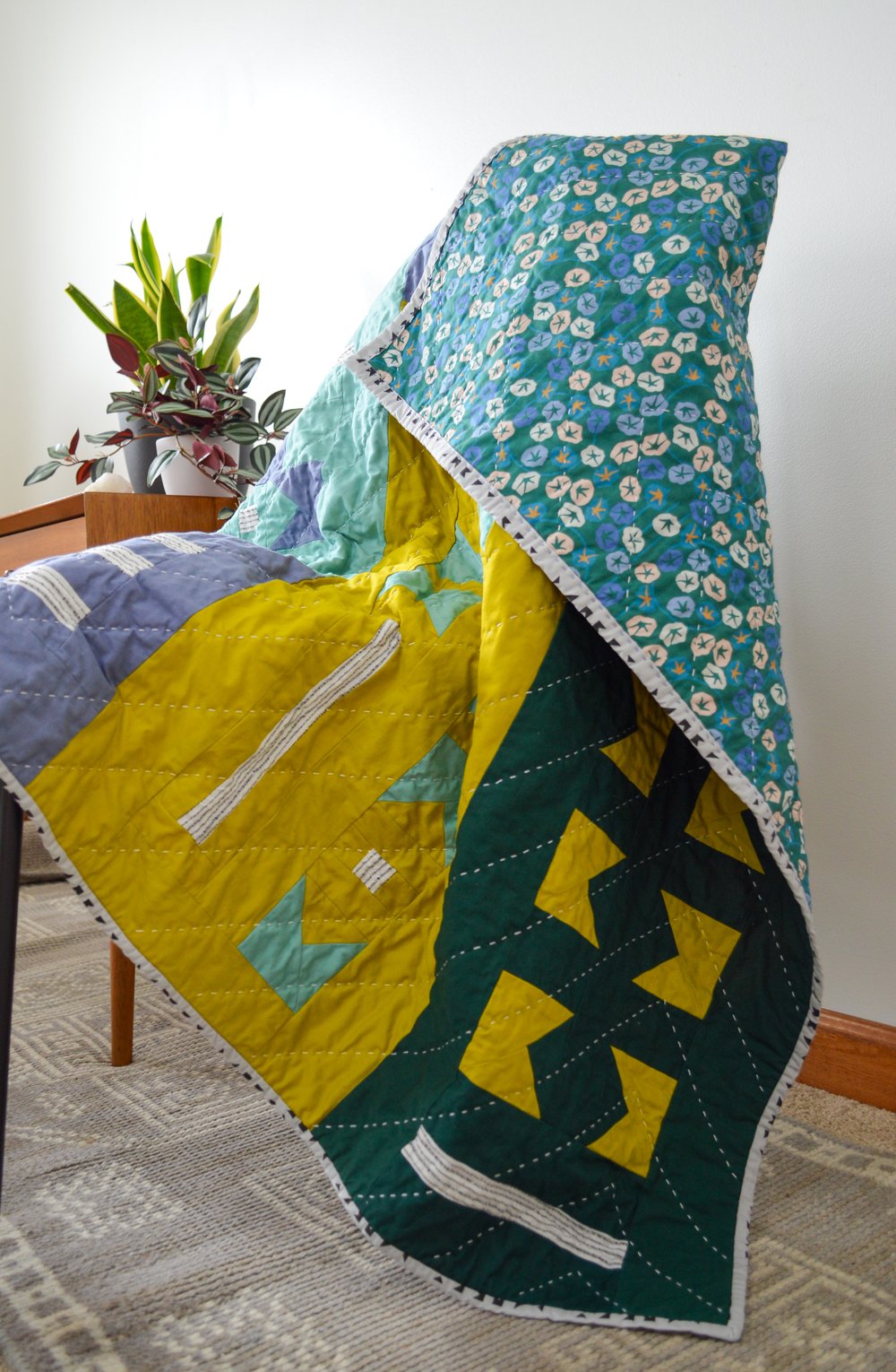  Create a Unique Baby Quilt with Palm Out Moonflower Trellis | Wax &amp; Wane Studio