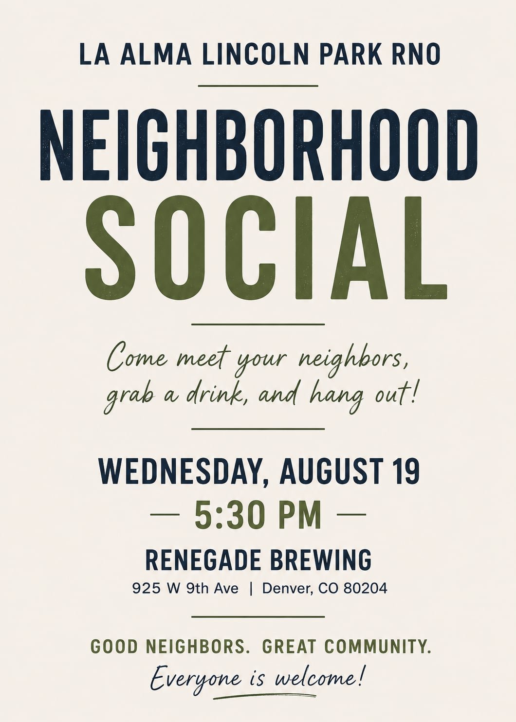 Neighbor Happy Hour (Copy)