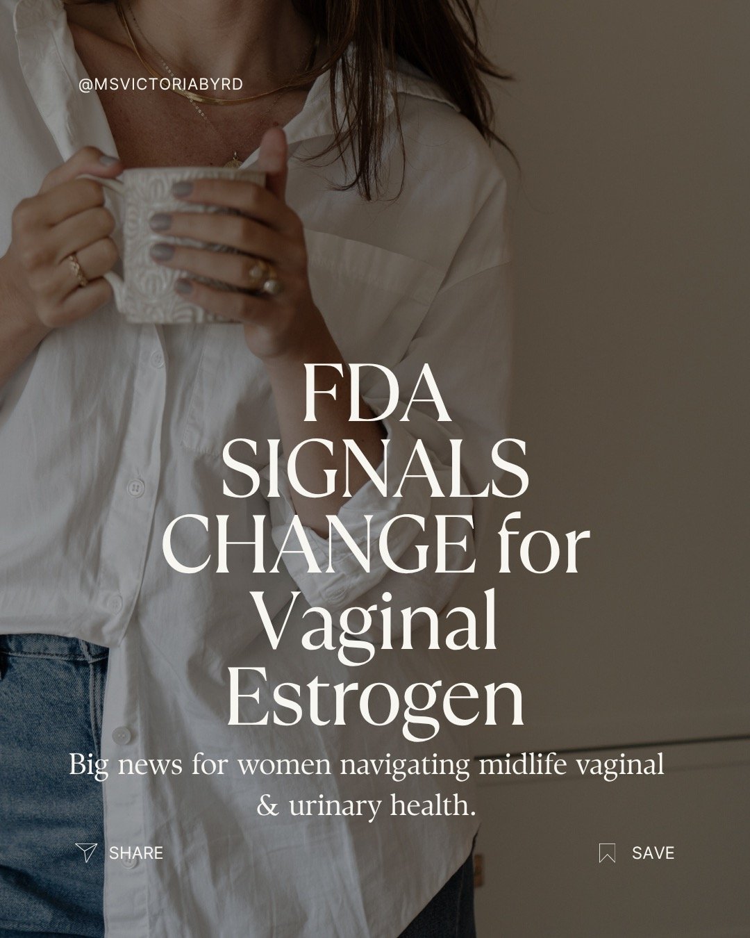 Big news for women in midlife:
The Food &amp; Drug Administration (FDA) has officially requested major label changes for hormone therapies used in menopause, including local vaginal estrogen that treats genitourinary symptoms. 

What that means for y