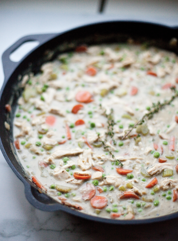 Creamy Chicken Pot Pie Soup Recipe with Rotisserie Chicken