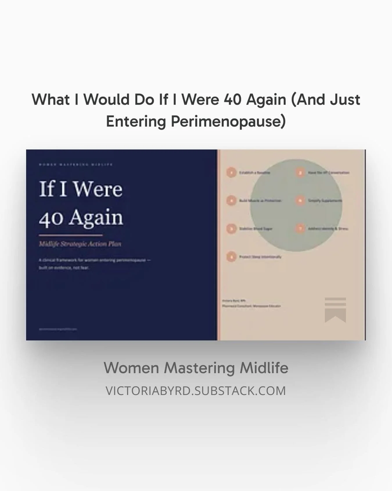 With age comes wisdom of experience, and in today&rsquo;s Substack post I take a look back at what I would do differently when I was in the early throes of perimenopause. 

This article is for those in the early stages, in the thick of it, or on the 