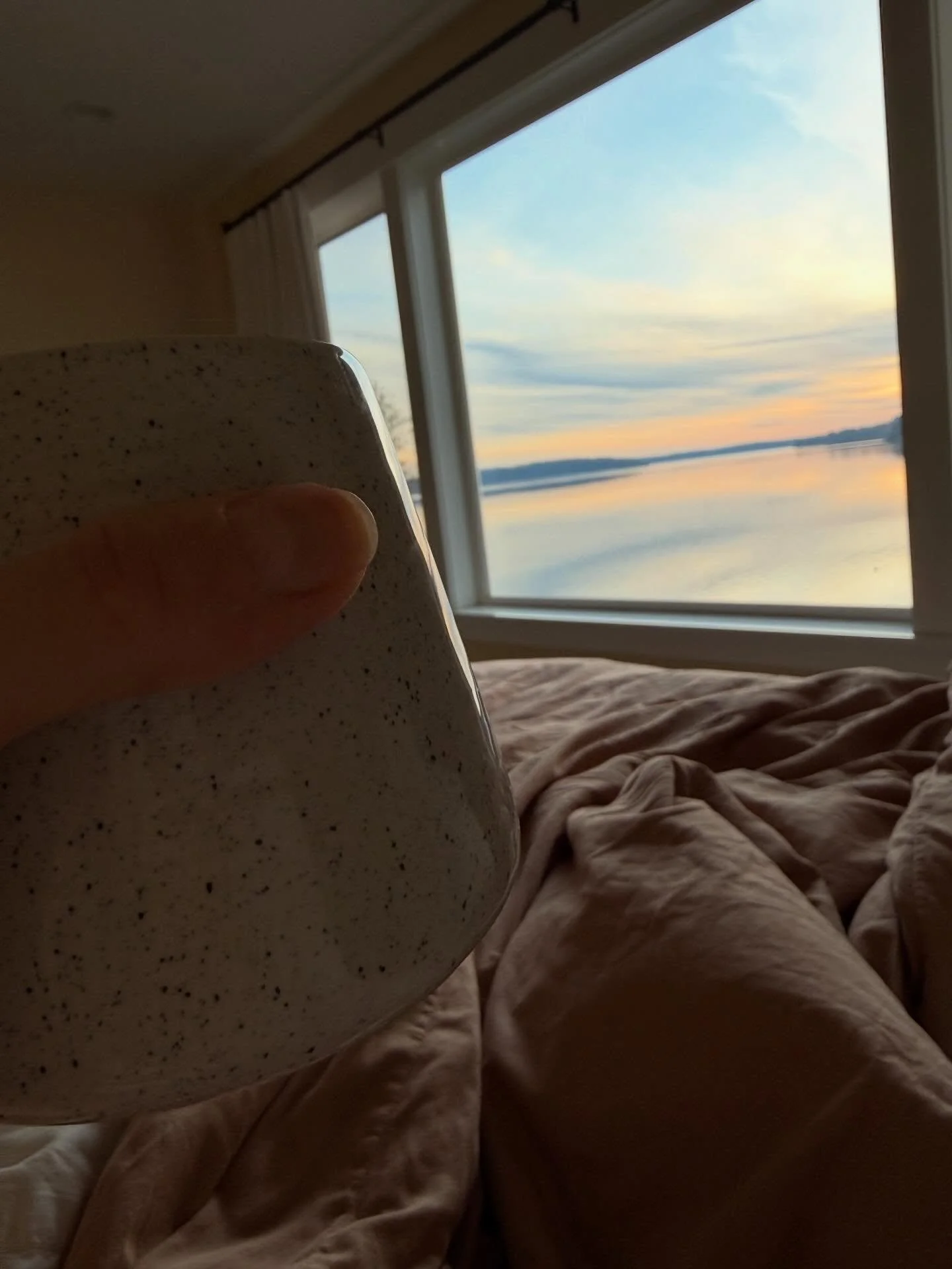 If you&rsquo;ve been here long enough, you used to see stories of coffee in bed brought up to me. An indulgent, lovely and slow way to wake up on a Sunday. 

Today, after I put out Easter baskets and hid eggs, I crawled back into bed with the warm co