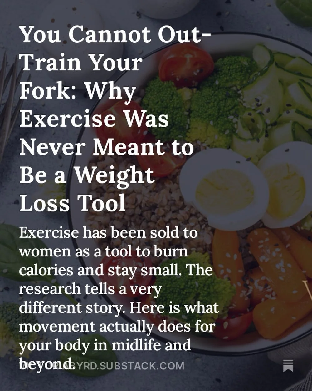 The fitness industry built an entire business on convincing women that exercise is a calorie burn.

It was never true.

A 45-minute workout burns 250 to 400 calories. A handful of almonds is 160. The math was never in your favor, and that is not a fa