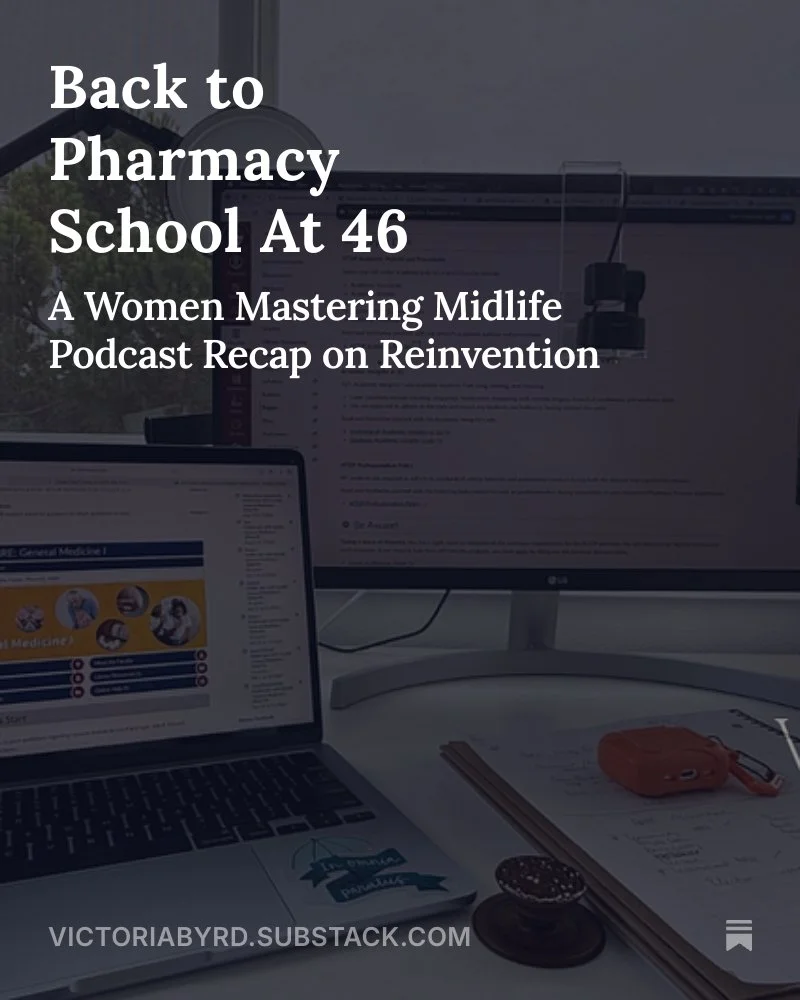 Going back to school at 46 is scary. Writing about it in a post and sharing it in a podcast episode was terrifying. I want to share, in real time, what this adventure looks like. I hope women can look at this and recognize in themselves the ability t