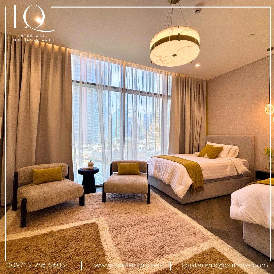 Soft tones, warm lights, and modern charm ✨
This bedroom is all about comfort and style.

📍 Business Bay, Dubai

#interior_design #bedroominterior #stylingtips #dubai❤️ #abudabi #furnitures