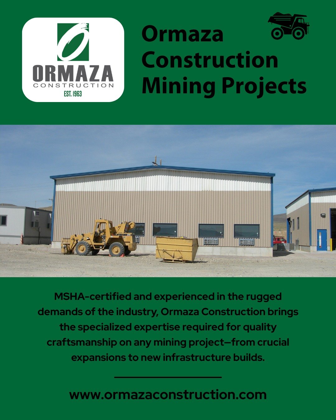 Our team is MSHA certified and uniquely equipped to handle the specialized demands of complex mining and industrial construction sites. We bring the right training and expertise to safely execute the toughest projects in the region. 

#buildingforgen