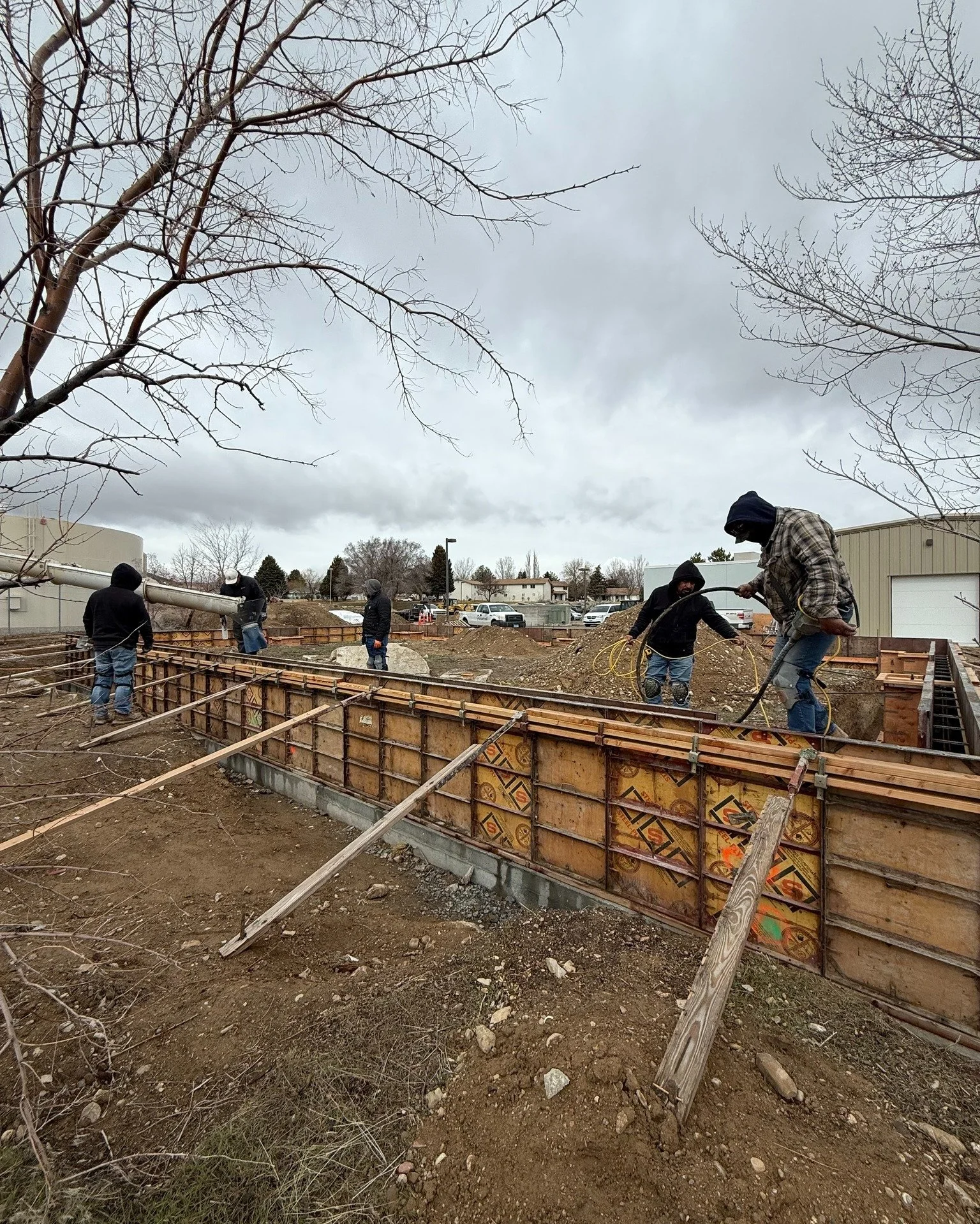 Every great building starts here. 💪 Our crew showing up and putting in the work &mdash; rain or shine, we don't stop. 

📍 Elko, Nevada | Building since 1963 | 📞 (775) 738-5611 

#CommercialConstruction #ElkoNevada #ConstructionExcellence #OrmazaCo