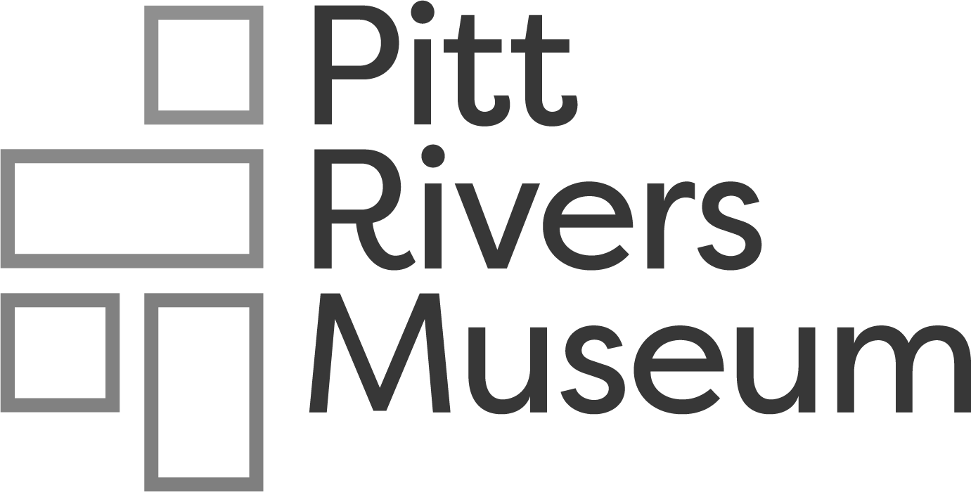 The logo of Pitt Rivers Museum, featuring four stacked open boxes and the museum's name in large text.
