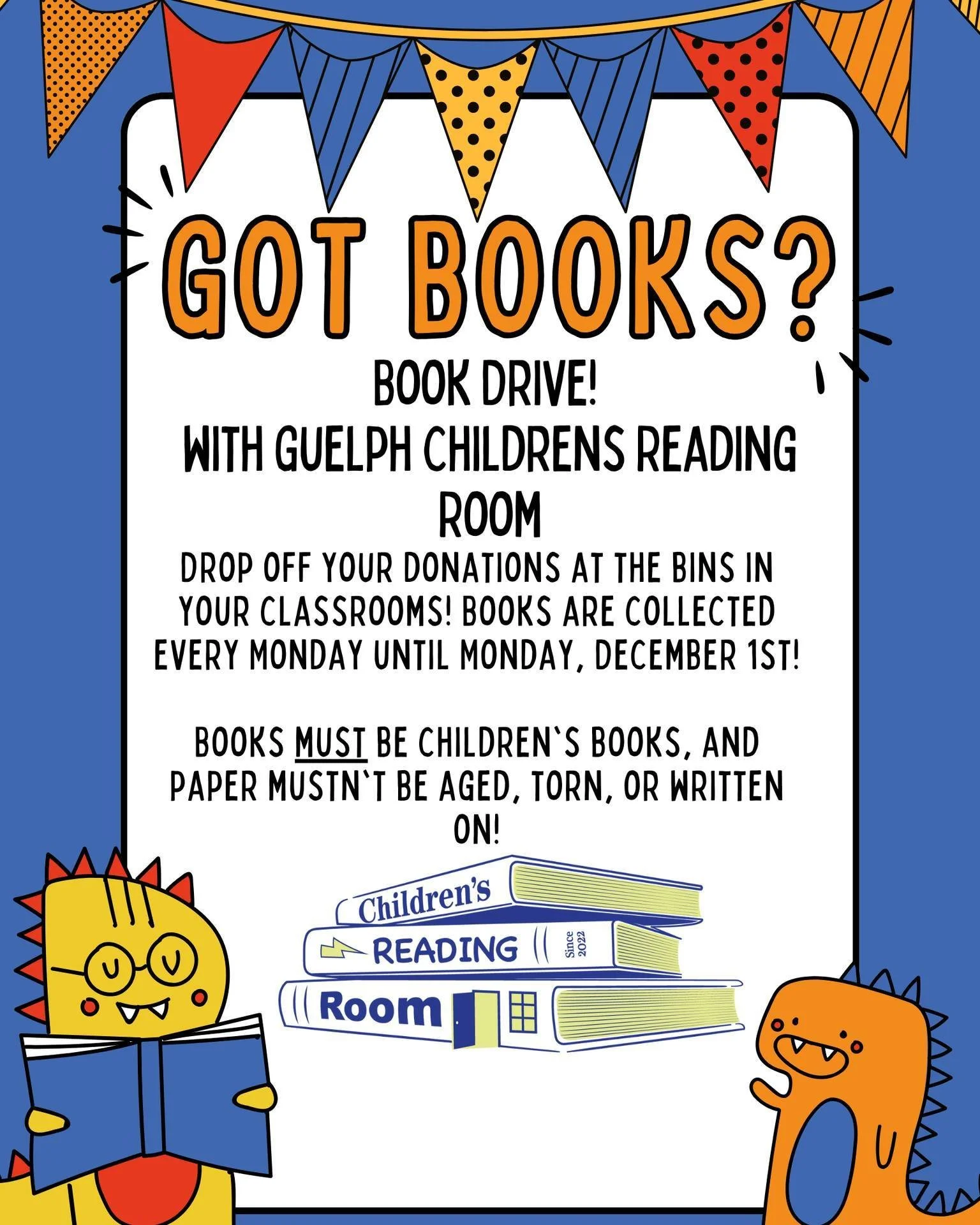 Thank you to Bishop Macdonell High School for running a book drive for us during the whole month of November.