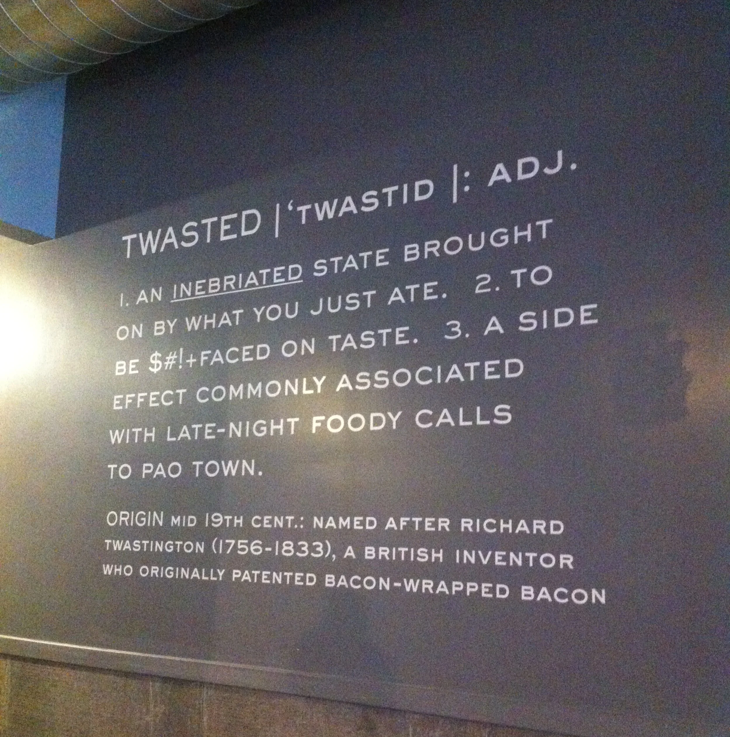 Another wall, another copywriting opportunity to establish the vibe.