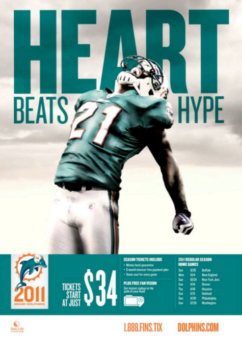 Copy-led print ads connected with loyal fans who lived and breathed the Dolphins.