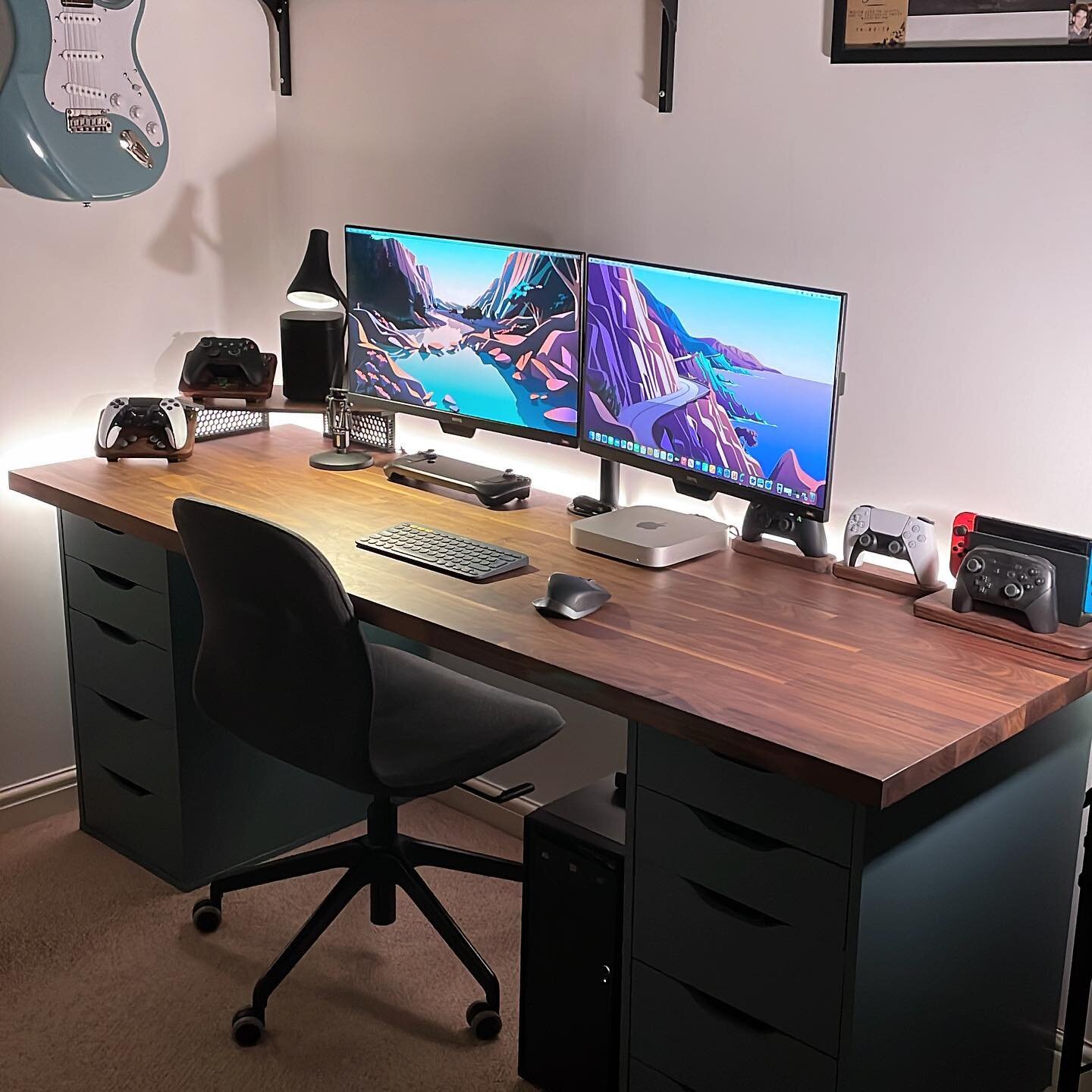 I follow a lot of #desksetup instagram accounts so I thought I would share mine and see what they think! Any thoughts on what I&rsquo;m missing here at @foxwood.creative HQ ? 

#desksetup #desk #gamingsetup #xbox #playstation #nintendo @apple #steamd