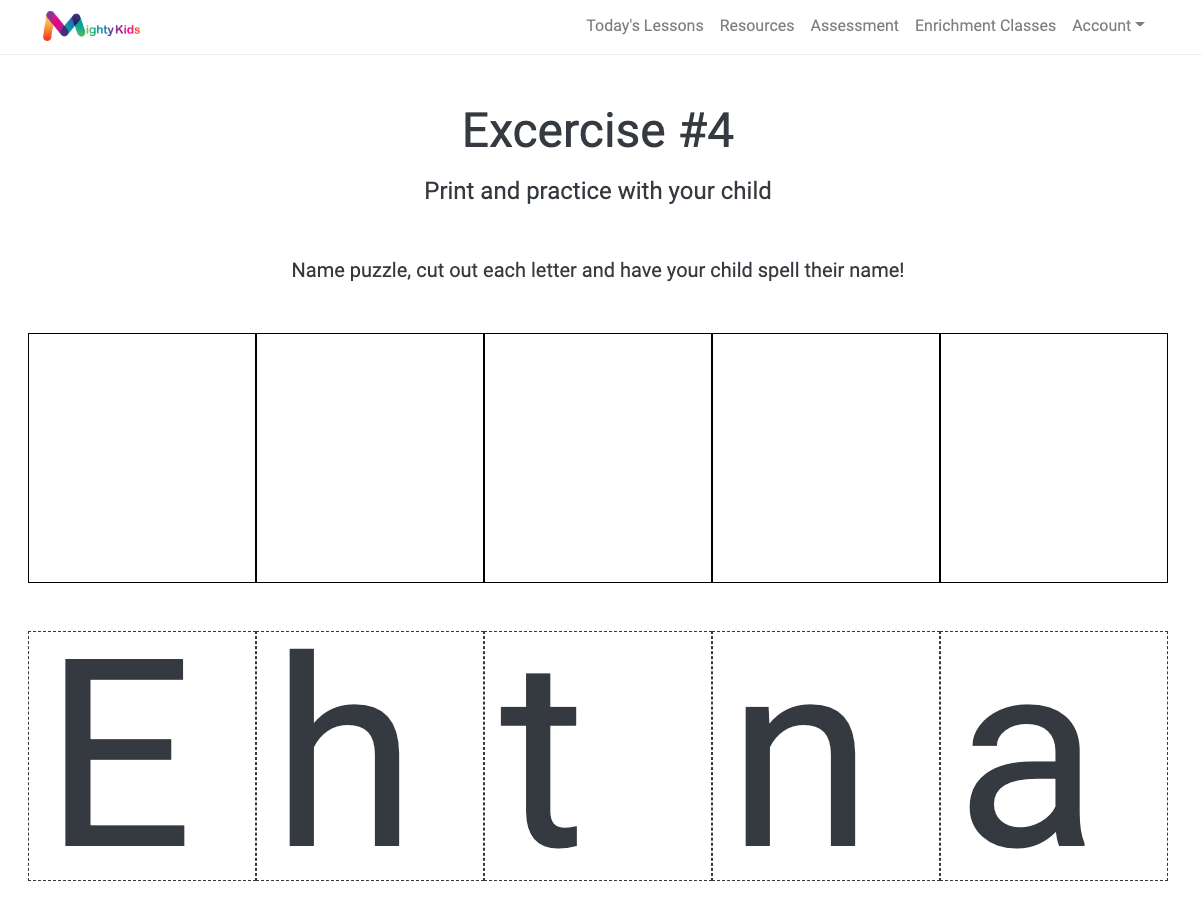 Mighty Kids Example Mighty Kids Virtual Academy