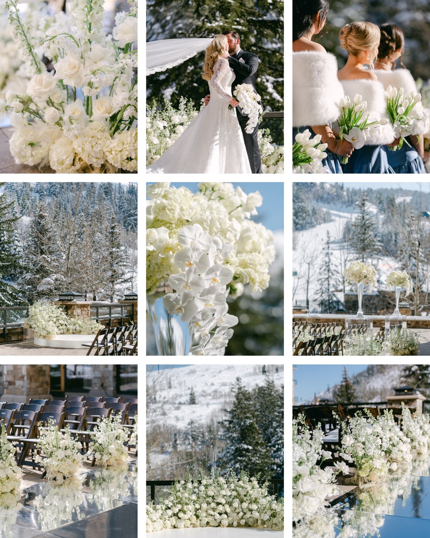 Since our Utah Christmas isn&rsquo;t looking very snowy, here are some timeless winter wedding inspo from a magical bluebird day celebrating Haley &amp; Brant ✨ 

The winter sunshine reflecting off the snow matched with a mirrored aisle is simply stu