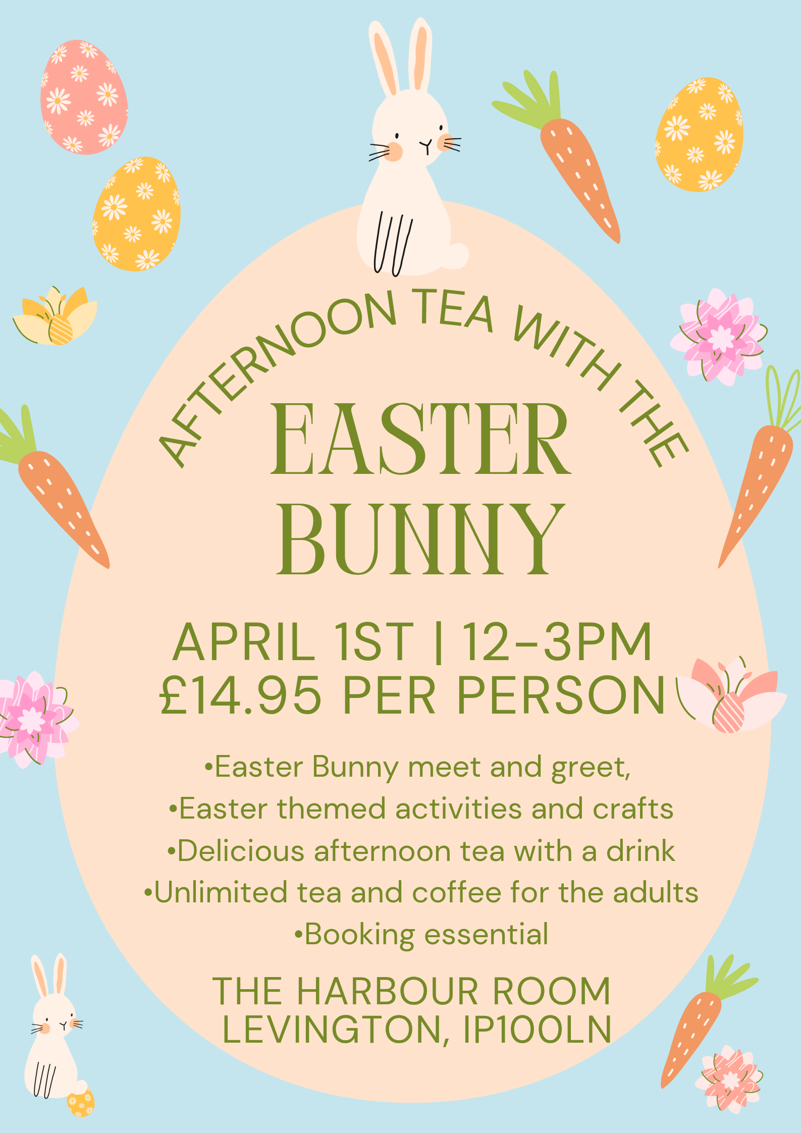 AFTERNOON TEA WITH THE EASTER BUNNY
