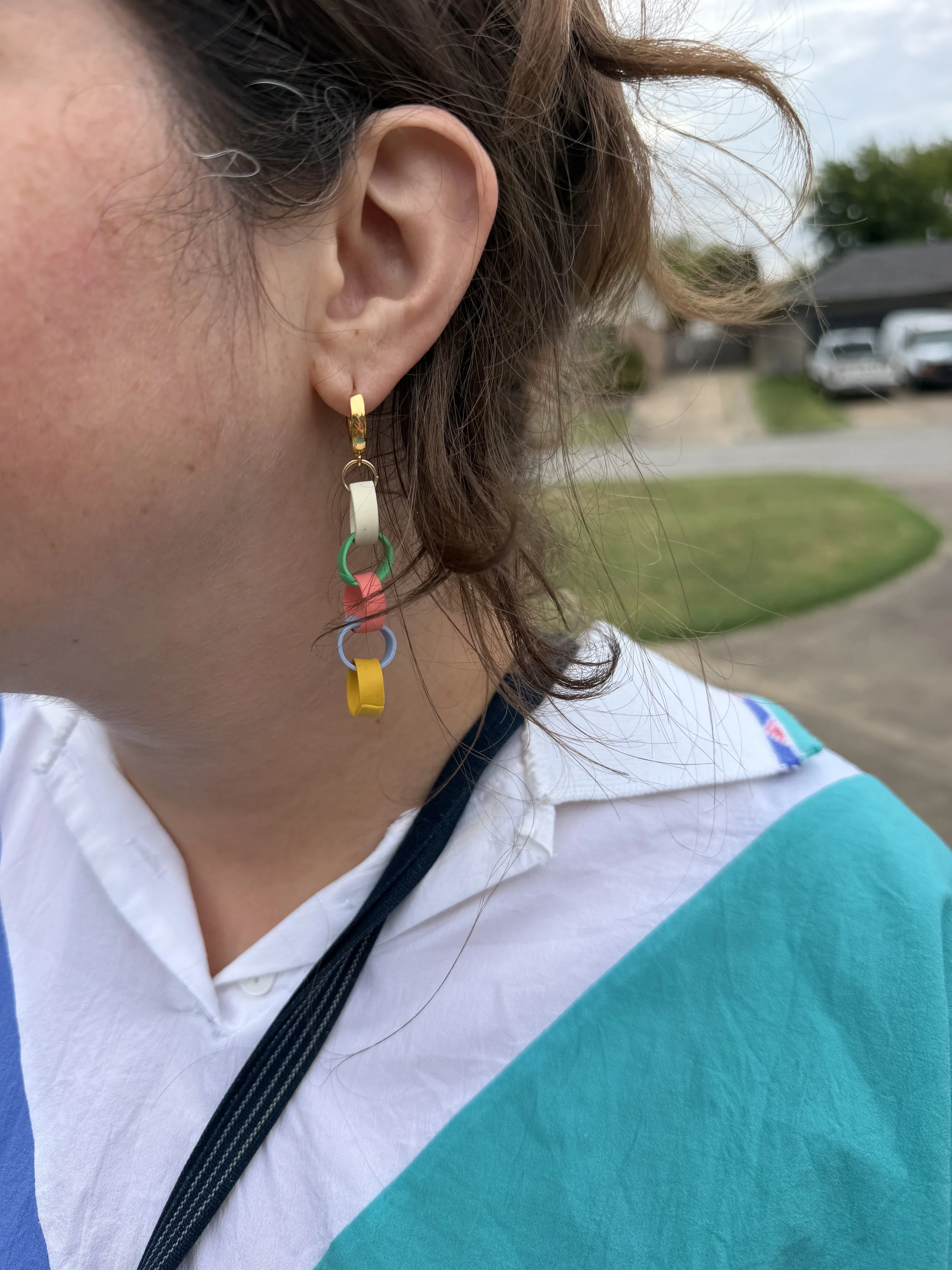 Pastel Paper Chain Earrings
