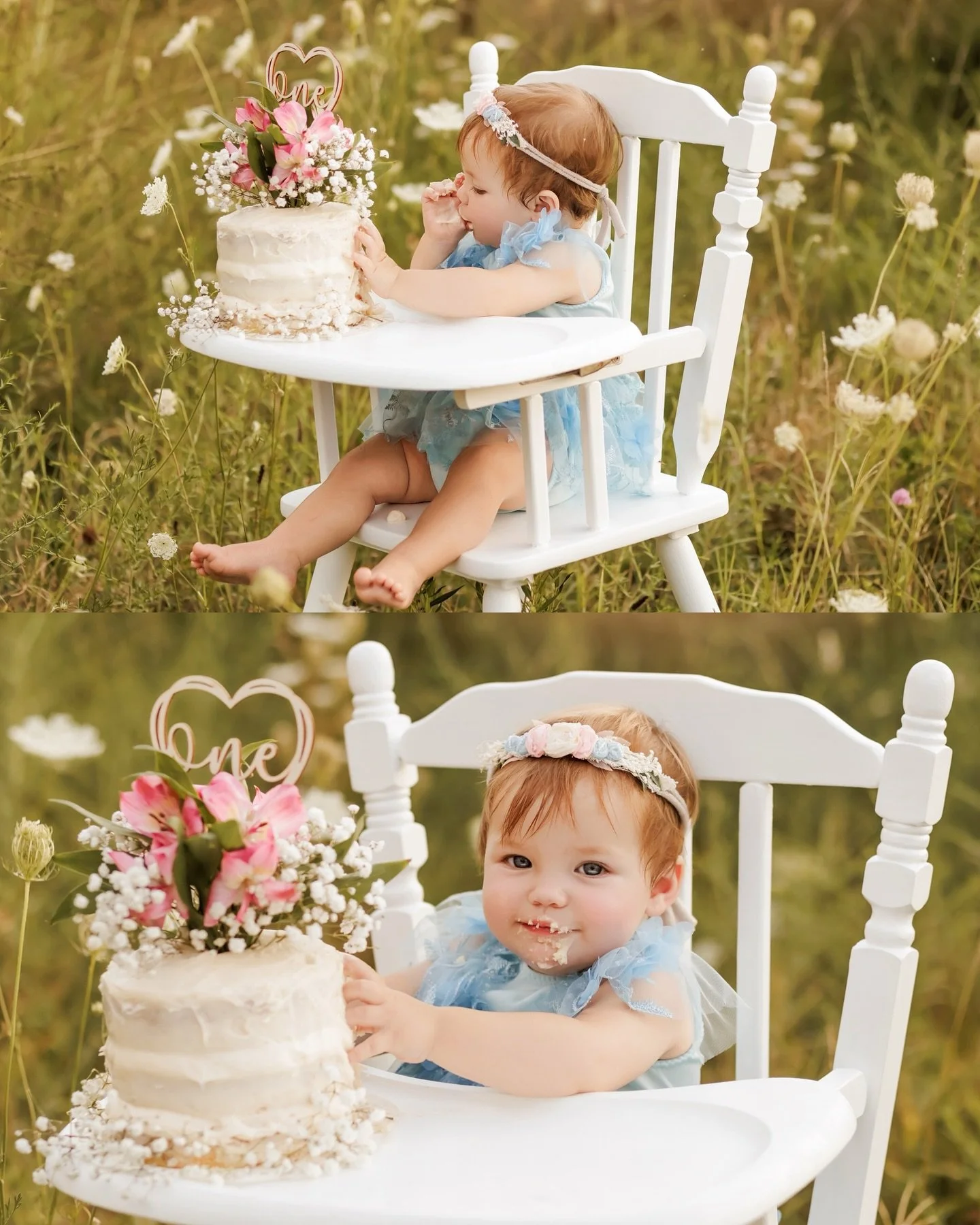 In looooove with this cake smash session! The wildflowers, the light, the vintage highchair, the ✨adorable✨ birthday girl&hellip;perfection!! 

I absolutely love my photography studio but I&rsquo;m going to be so sad when I can&rsquo;t do anymore out