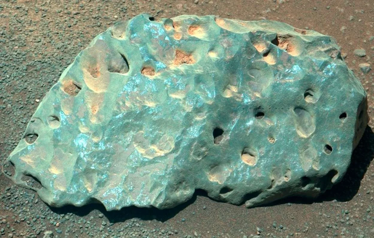Weird Green Rock on Mars