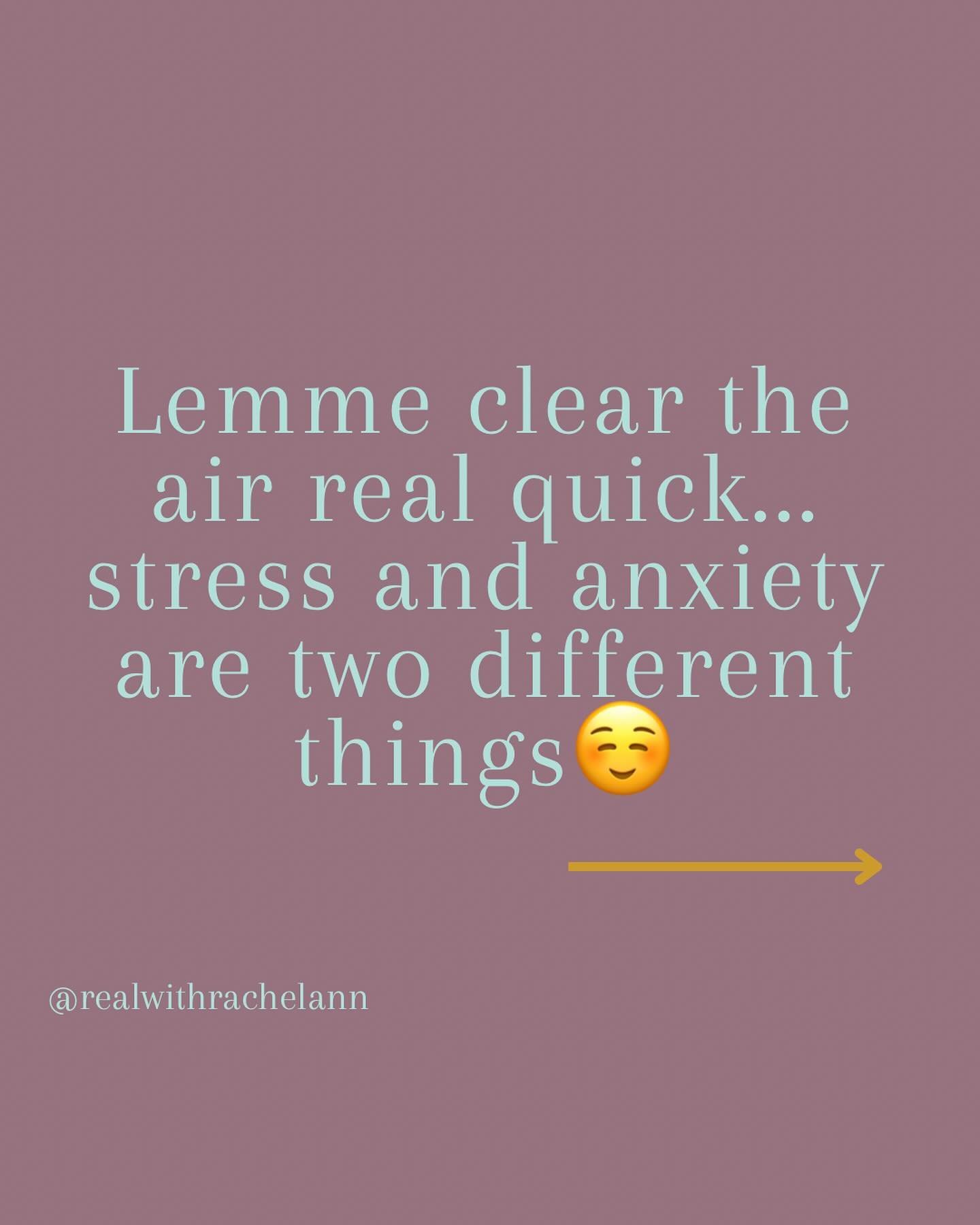 Fun fact: stress and anxiety are two different things. We tend to use them interchangeably, but they&rsquo;re two very different (and important) things that impact our wellness. 

Anxiety is persistent and internally based, whereas stress is situatio