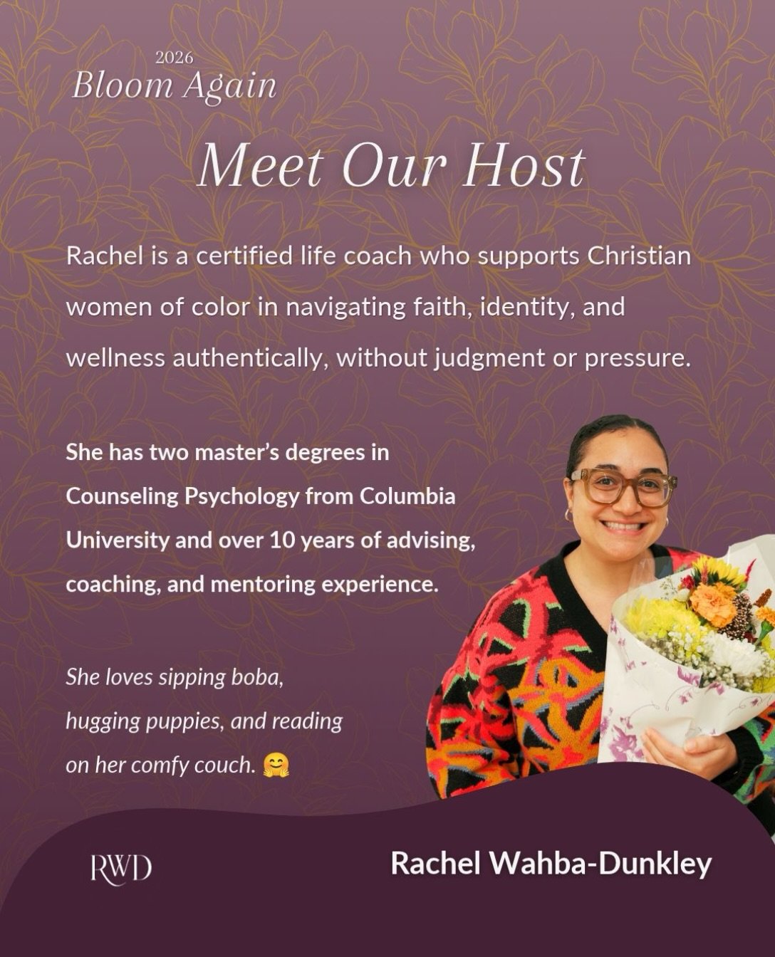 A little introduction to the woman holding space for us at Bloom Again. 🤓

I&rsquo;m creating this day to give Christian women of color room to slow down, spend time with God, and reconnect with themselves in a meaningful way.

We&rsquo;d love to ha