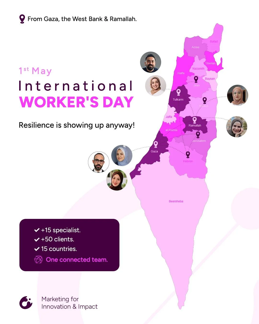 On International #Workers' Day, we think about what work really means when it happens under complex realities.

Our team shows up every day from #Gaza, from the #West Bank, and from #Ramallah, delivering world-class work for #global clients. Not desp