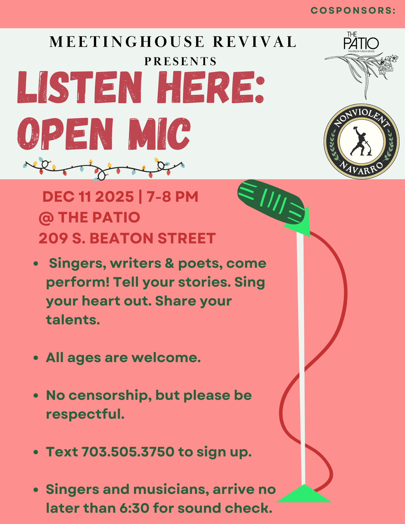 Listen Here: Last Open Mic of the Year
