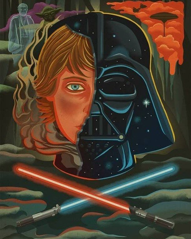 Star Wars by @davequiggle 

#lukeskywalker #lukeiamyourfather #davequiggle #davequiggleart  #illustration #illustration #starwars #starwarsart 
#darkside_mgmt #davequiggleillustration