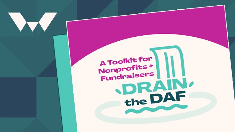 Cover of a guide titled 'A Toolkit for Nonprofits + Fundraisers: DRAIN the DAF'.