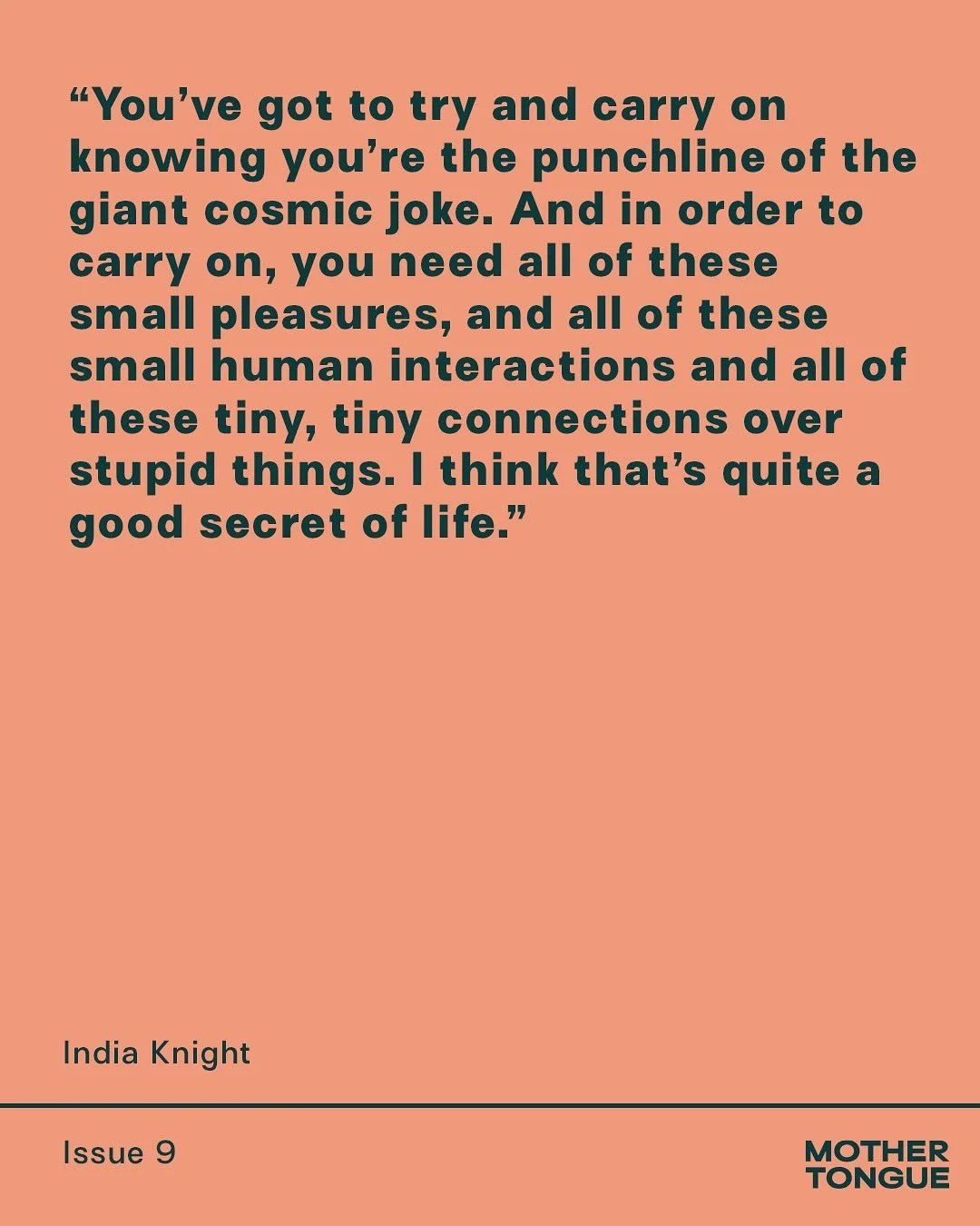 How do you reconcile frivolity and the fucked-up-ness of the world we live in? This is the question writer Janet Manley (@thefoxandtheham) sets out to answer in Issue 9, by turning to frivolity enthusiast (expert, even) India Knight (who writes the w