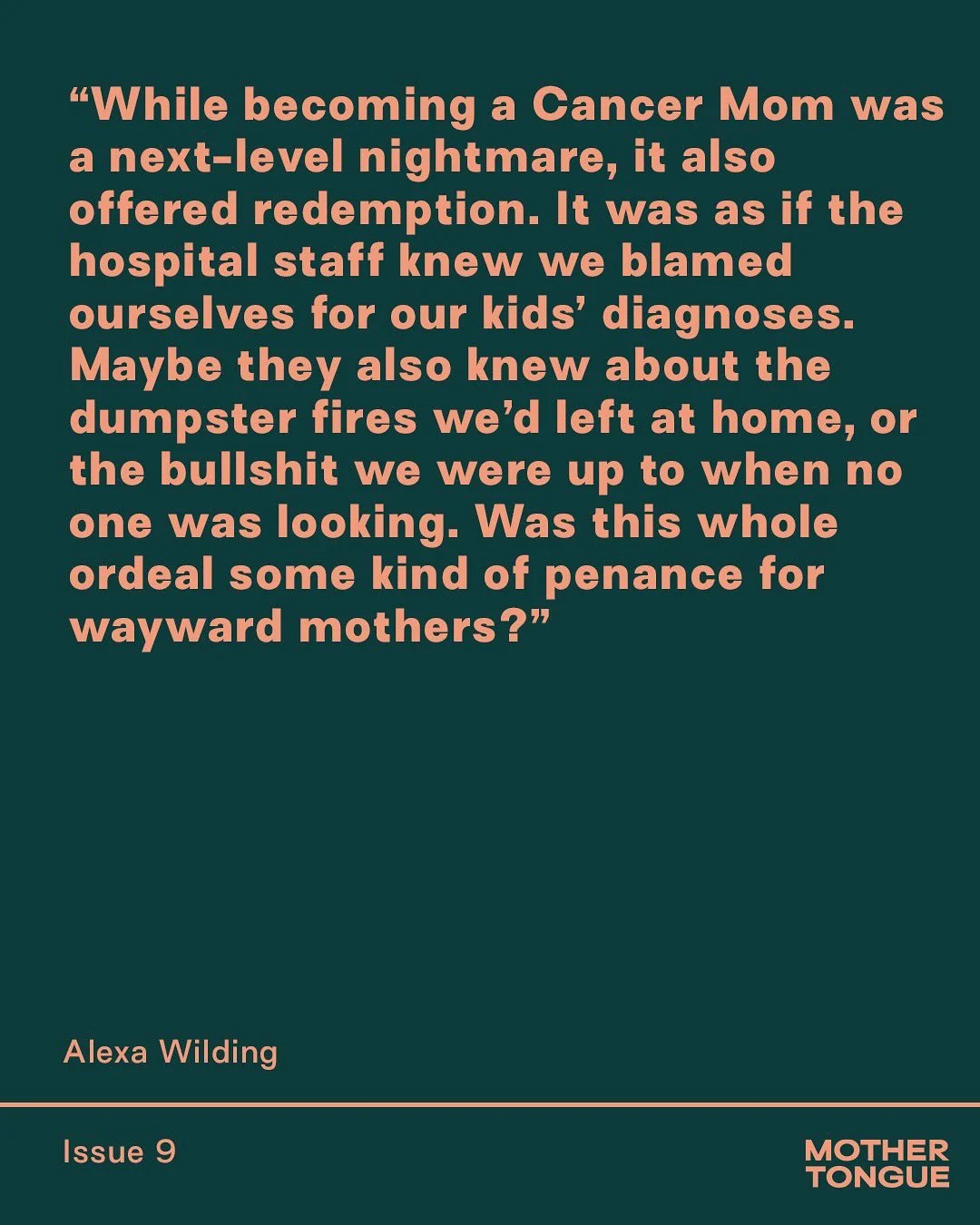 One of the most talked about pieces from the new issue is a story of survival from writer @alexawilding , who opens up about her means of coping in the face of the unthinkable: her young son&rsquo;s cancer diagnosis. In a moment when friends and fami