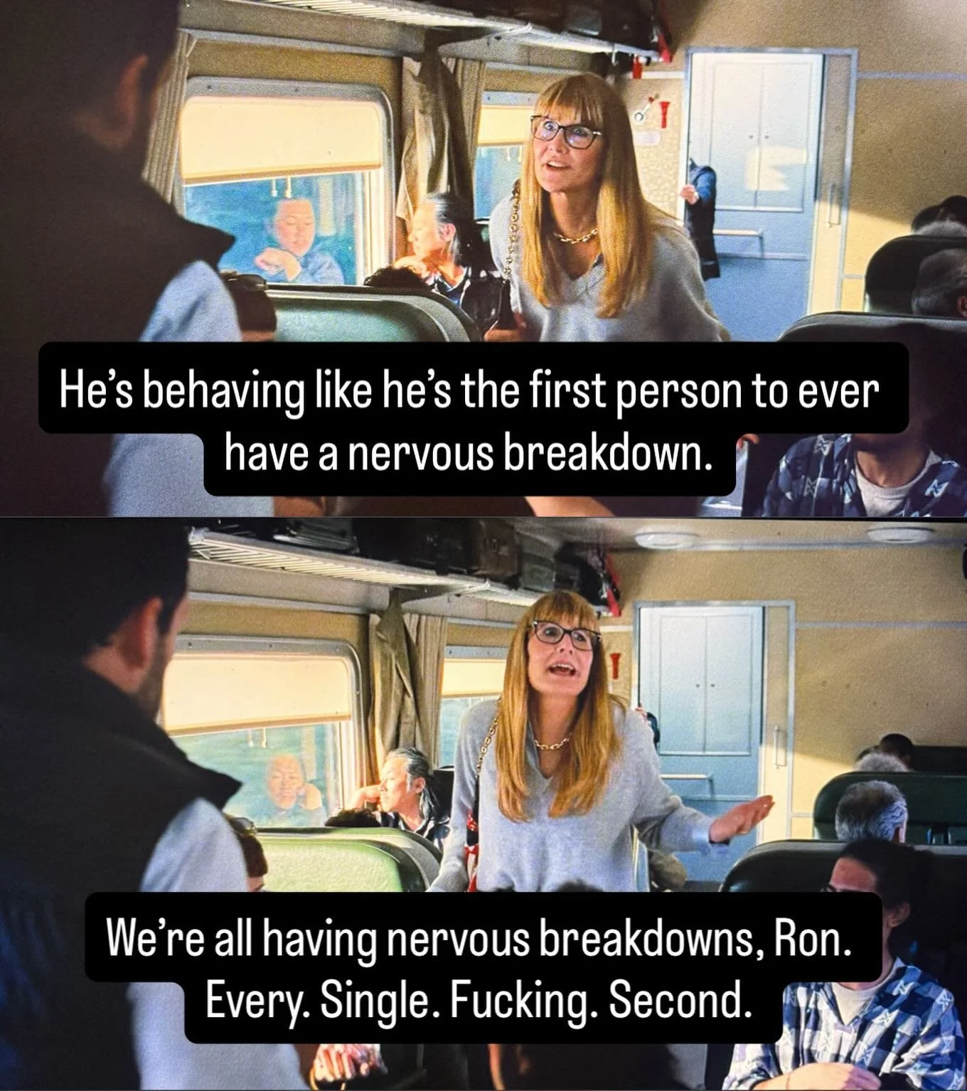 WE ARE ALL HAVING NERVOUS BREAKDOWNS, RON! (Is it even a worthwhile meme if it doesn&rsquo;t feature a #lauradern &ldquo;here&rsquo;s how it is&rdquo; monologue?)

#jaykelly #adamsandler