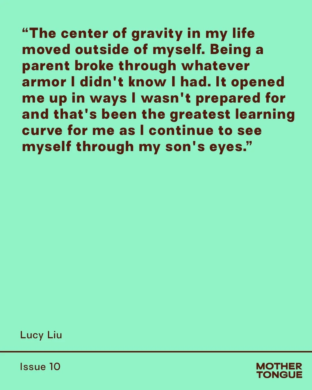 In Issue 10 of Mother Tongue, writer @hillarylouisekelly meets the inimitable @lucyliu, and encounters a woman at the height of her powers, who is nonetheless surprised that her reputation&nbsp;has preceded her: &ldquo;Lucy Liu doesn&rsquo;t expect m
