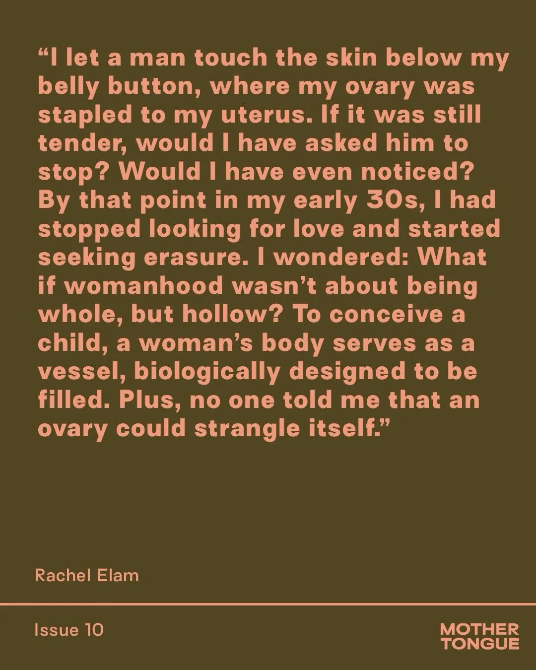 What does it mean to be in a body, or rather to battle a body, as it moves you through the world? Writer @rachbluma poetically contemplates the many facets of the corporeal experience in her piece &ldquo;Anatomy of Longing,&rdquo; as she both wills p