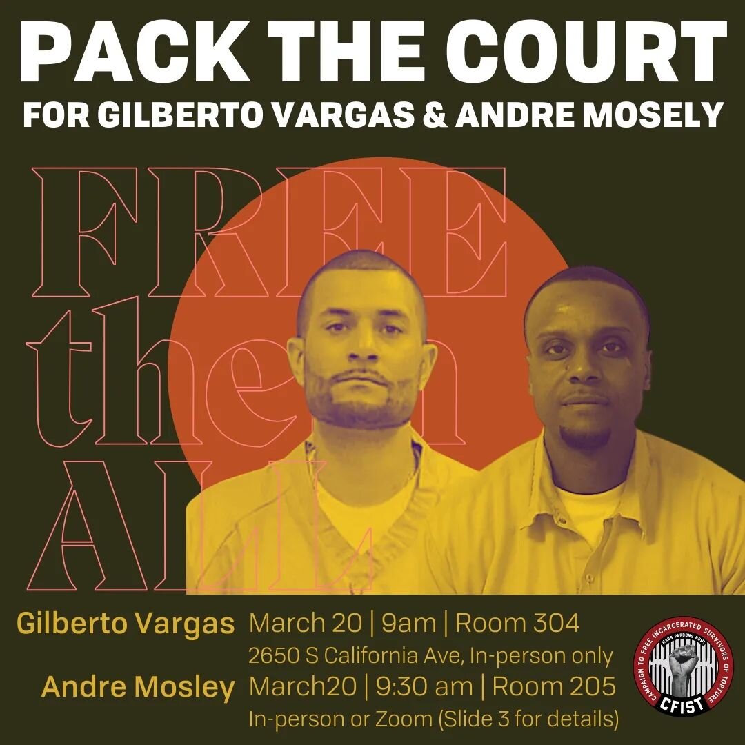 Join us tomorrow morning to support Gilberto Vargas and Andre Mosley in court, who were wrongfully convicted under notorious torture cop and former sergeant Brian P. Forberg and Demosthenes Balodimas. The proof of their innocence is abundant, and we 