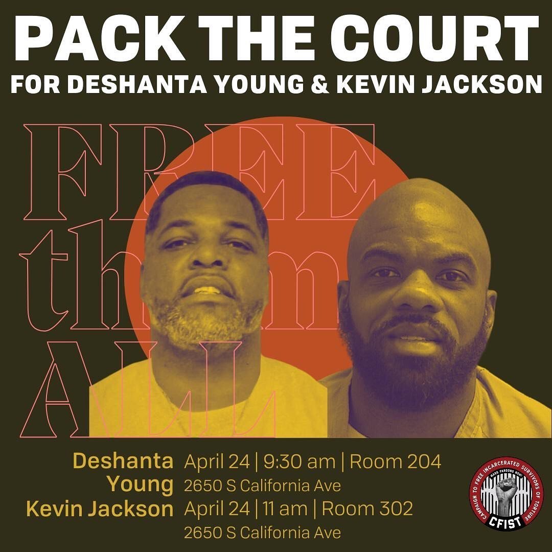 Justice for Deshanta Young and Kevin Jackson! 
Join us in court tomorrow morning to support two survivors of wrongful conviction at the hands of Chicago&rsquo;s criminal INjustice system. 
Deshanta Young is serving time for a conviction with no physi