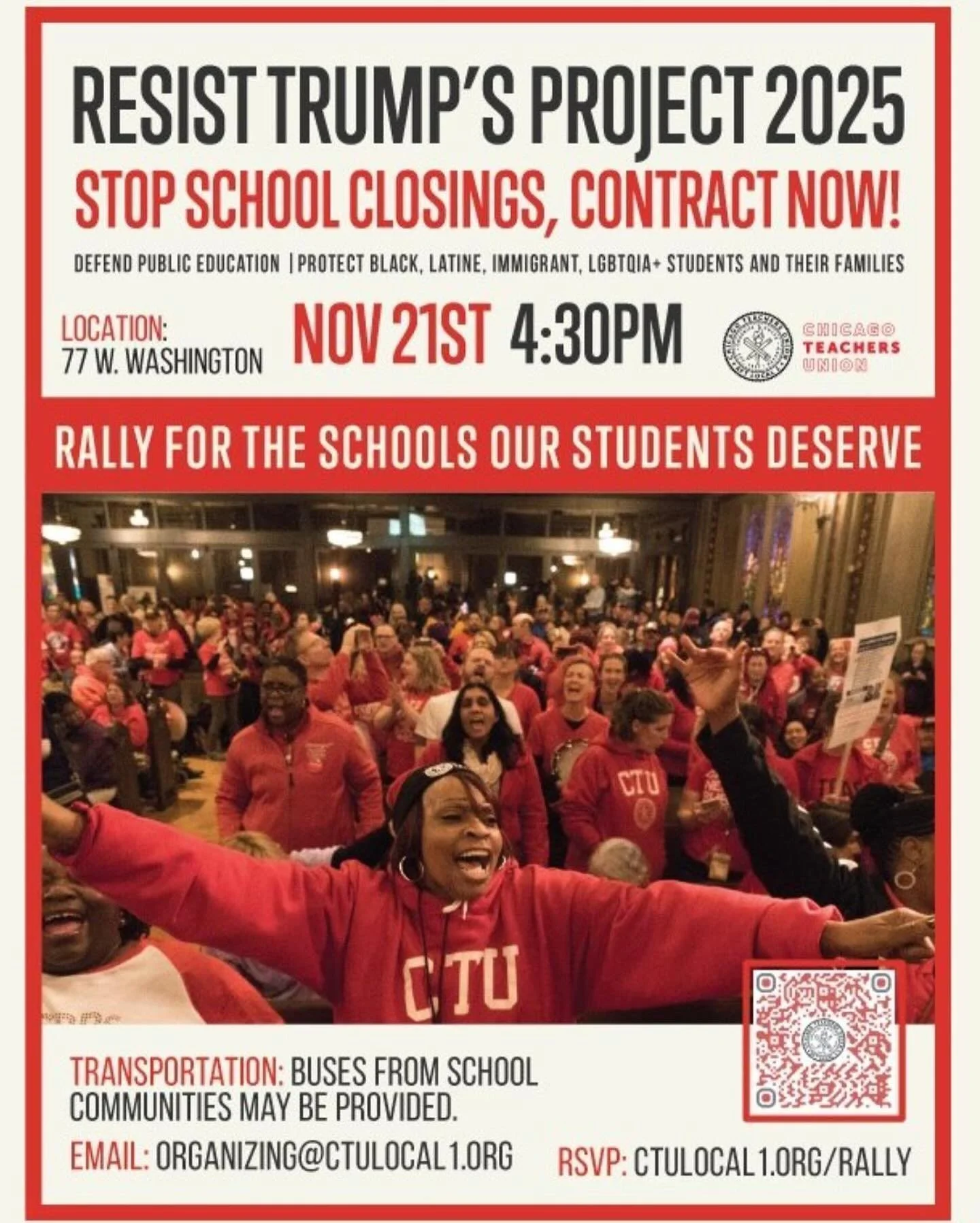 🚨 Repost from @ctulocal1 - Join us THURSDAY! 

We know this: When we stand united, CPS feels the pressure. Now&rsquo;s the time to make our voices impossible to ignore. As we push for a contract that ensures every school has the resources it deserve