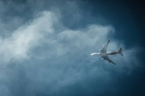 jet flying among the clouds