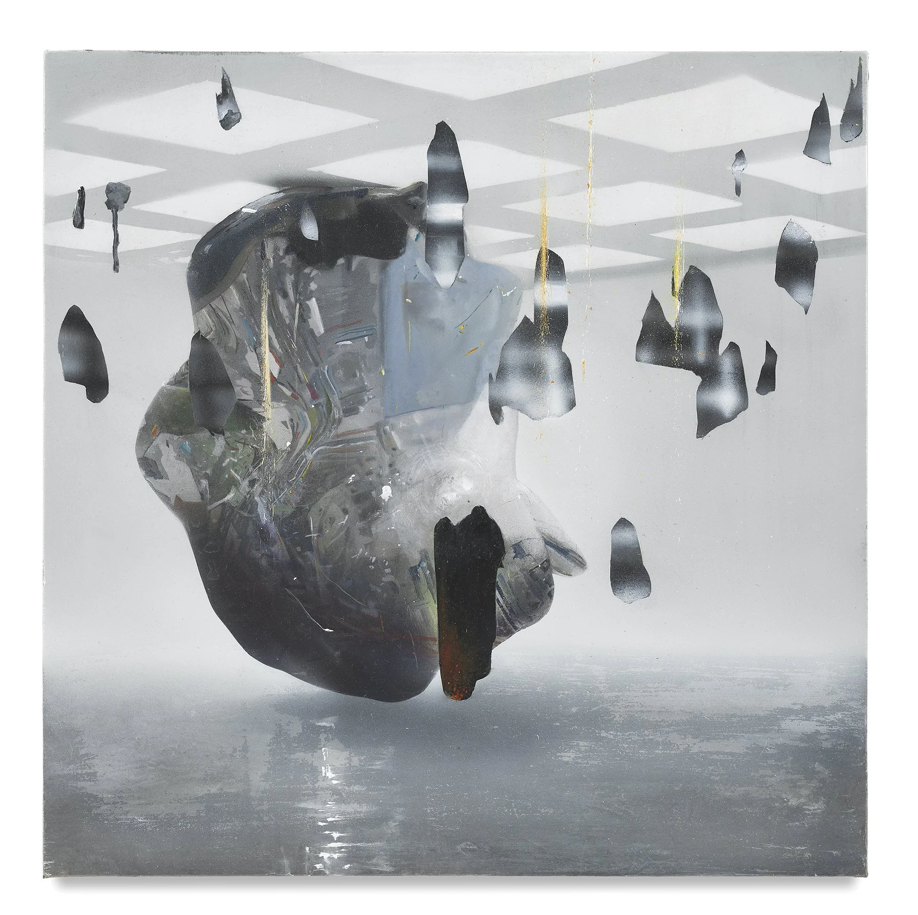 TOM LaDUKE, Night Noise, 2017, 
Acrylic on canvas over panel, 16 x 16 inches