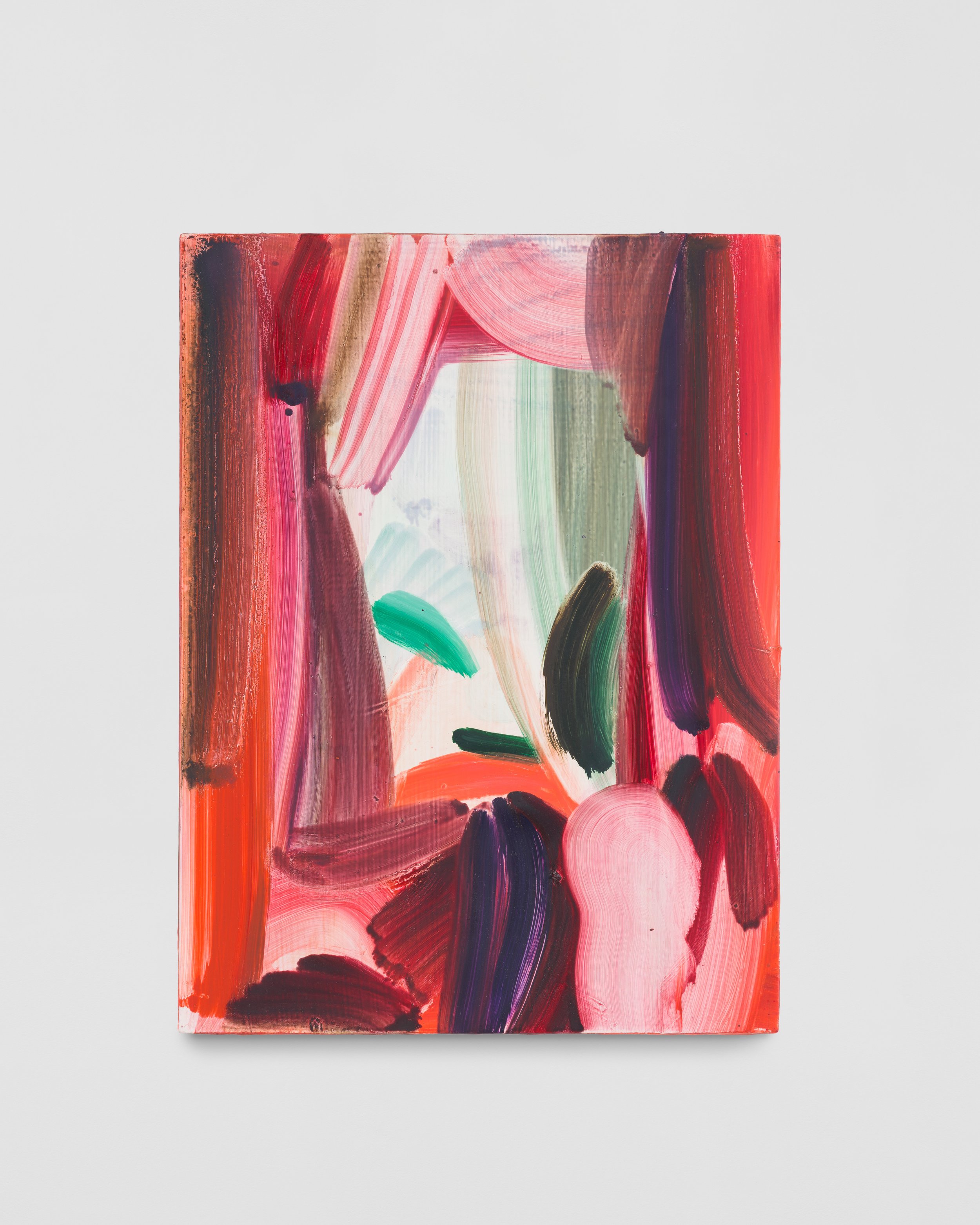 Amy MacKay, Curtain, Oil on panel, 20 x 18 in