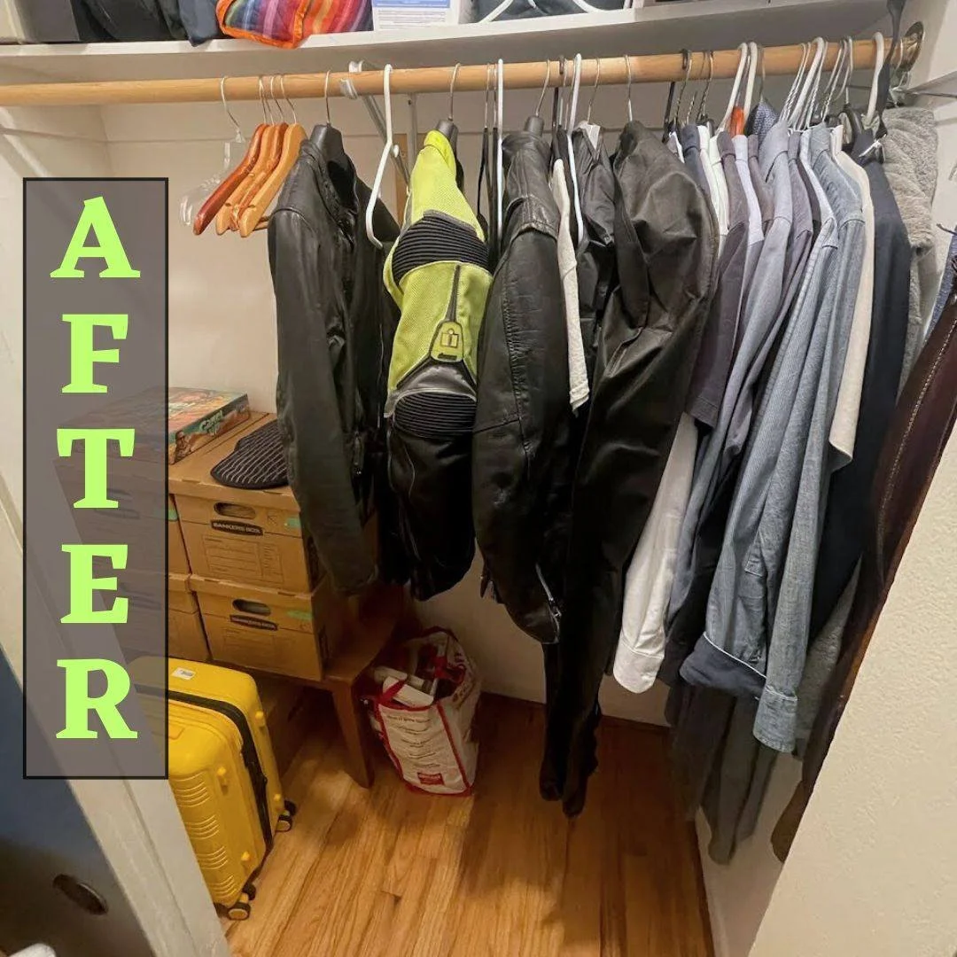 This closet is organized and decluttered and ready to moved. Went through each part and decided if it should stay or go. 

#ClosetOrganizing #ClosetDeclutter #SortnSell #ProfessionalOrganizing #MakeSpaceForChange