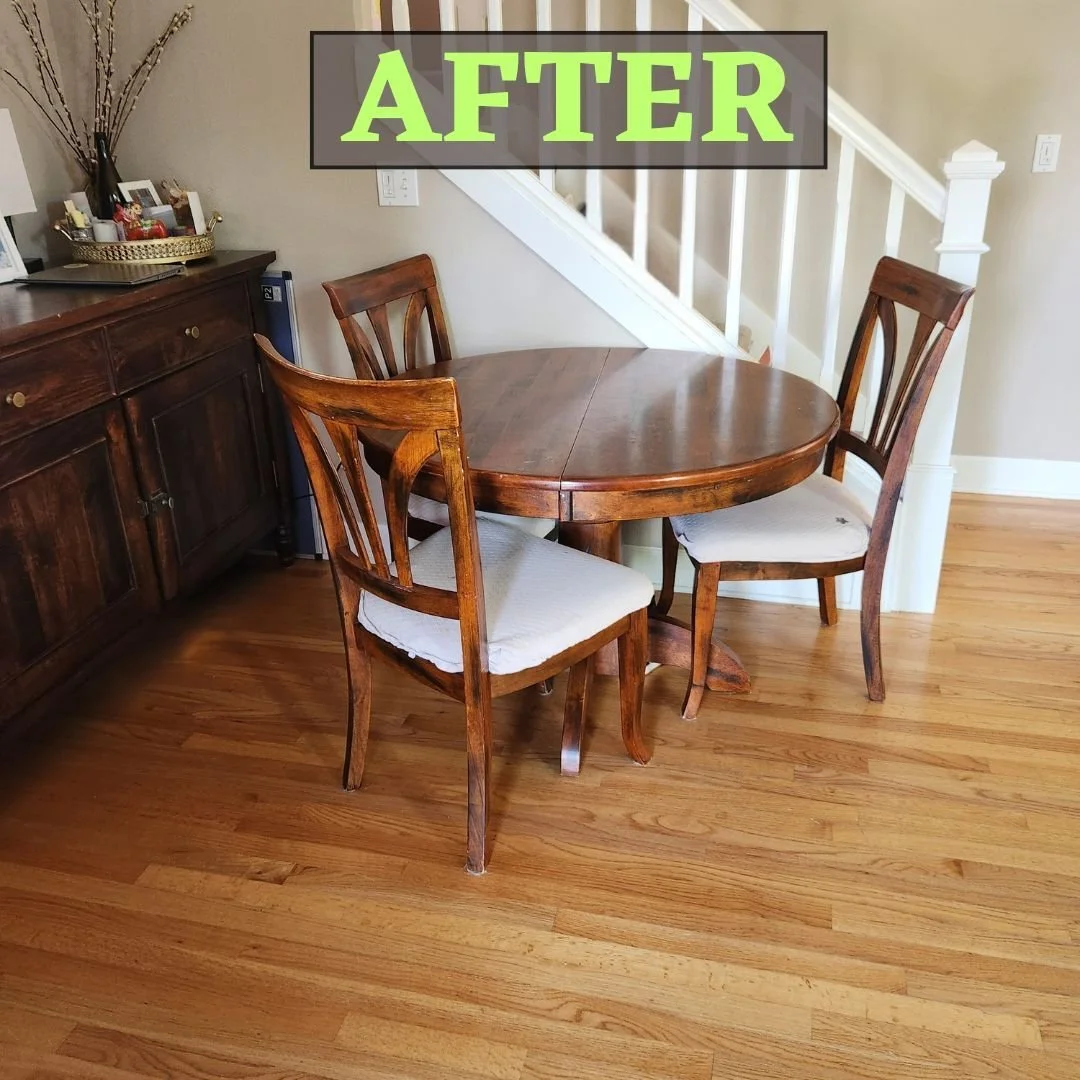 It looks so good! We cleared off the dining room table that often becomes the drop off spot when coming into the house. We sorted through what to keep and let go of and found homes for the items that were kept. 

#Decluttering #TableDecluttering #Pro