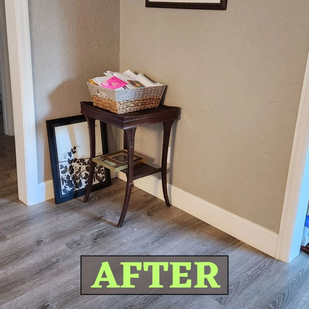 This corner is much more manageable now. We made a spot for the mail that needs to be gone through. We also relocated items that ended up here to a place that made more sense. 

#ProfessionalOrganizing #Decluttering #ClearingClutter #MakeSpaceForChan