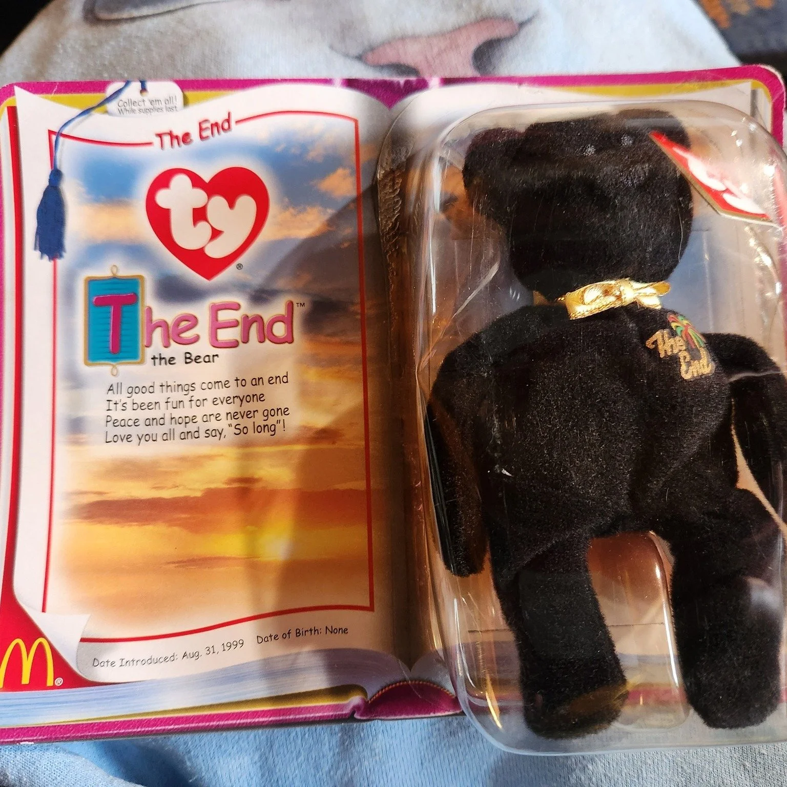 My clients have the most interesting items, this is part of my client's online store inventory. I never knew about this Tiny Beanie Baby, The End. I'm impressed with how morbid this one is. 

#FindingTreasure #ProfessionalOrganizing #BeanieBabies #So