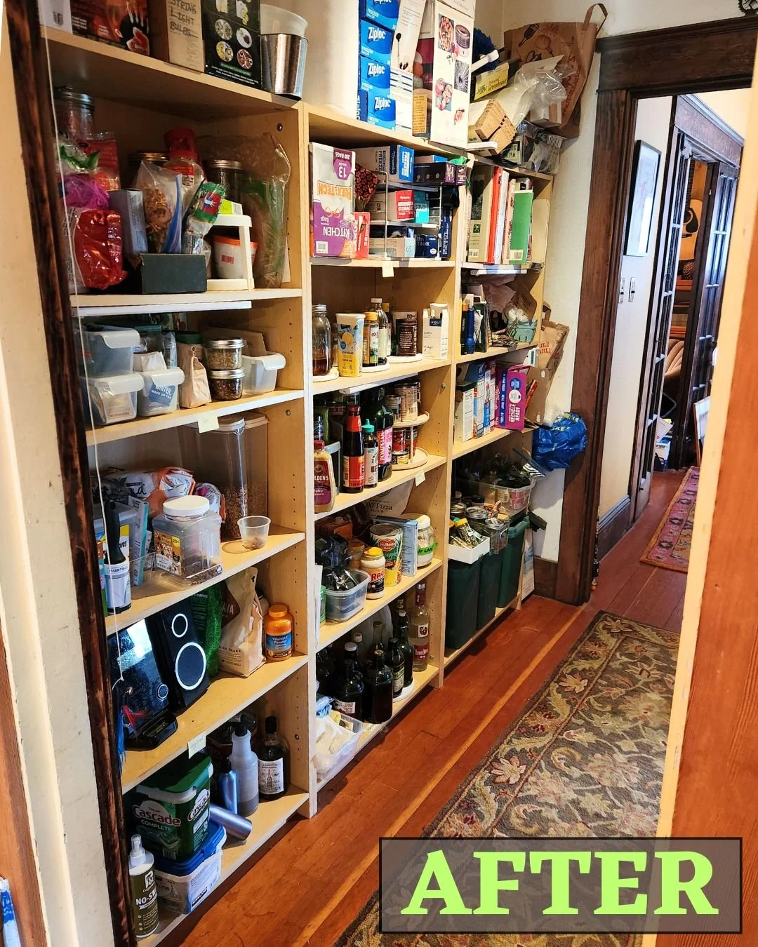 We got this hallway pantry more organized, by combining like items and relocating items that made sense somewhere else. The larger goal was to clear the hallway to eliminate any trip hazards. 

#PantrySorting #PantryDecluttering #ClearingTheFloor #Pr